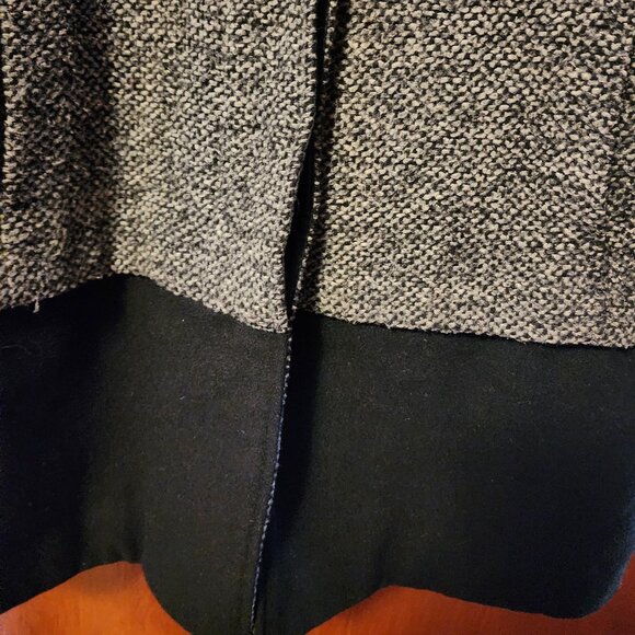 Women's Large INC International Concepts Black/White Wool Blend Coat - Picture 6 of 10